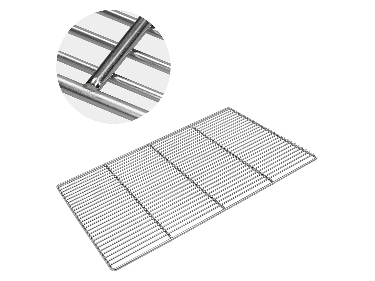 Parrilla barbacoa con doble asa tamaño 60x40cm en acero inoxidable ECD Germany