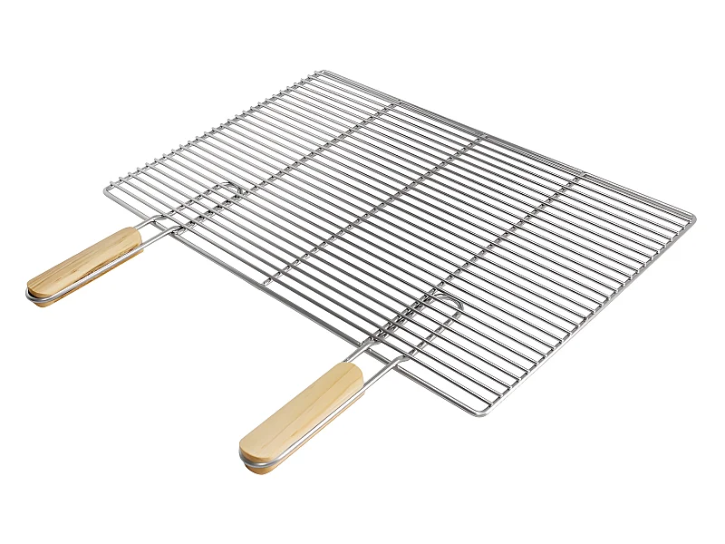 Grille de barbecue BBQ avec double manche dimension 60x40cm ECD Germany