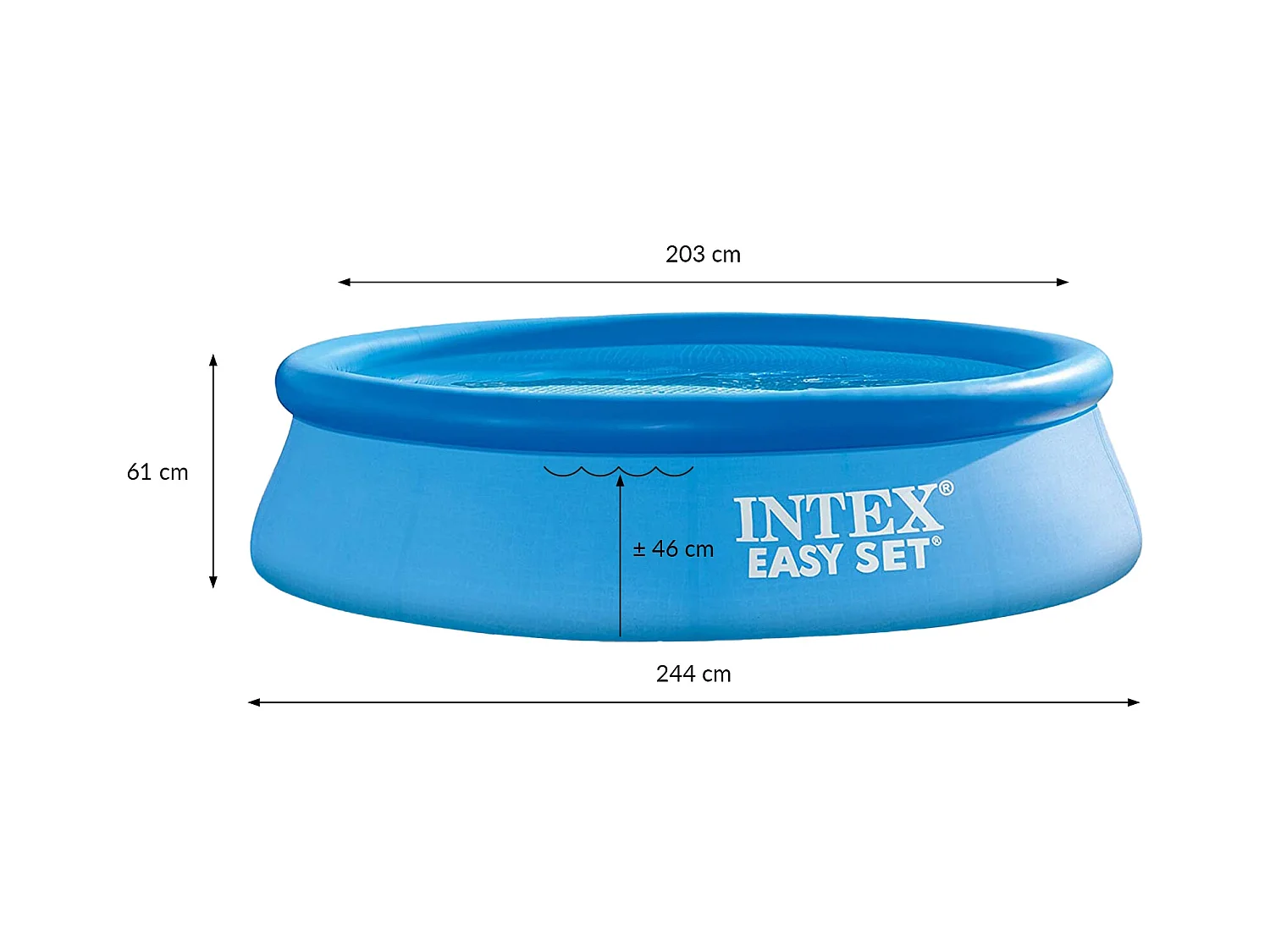 Piscina hinchable Intex 244 x 61cm piscina familiar para niños terraza jardín Intex