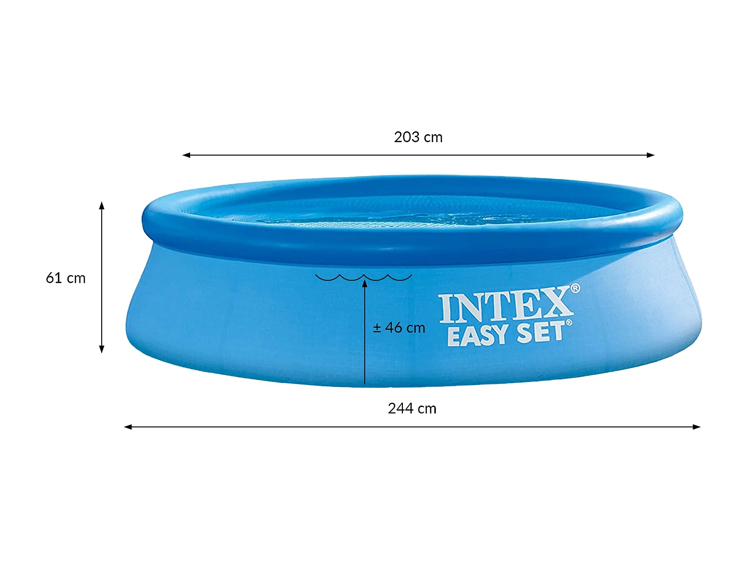 Piscine gonfable 244 x 61cm bassin familiale pour enfants Intex