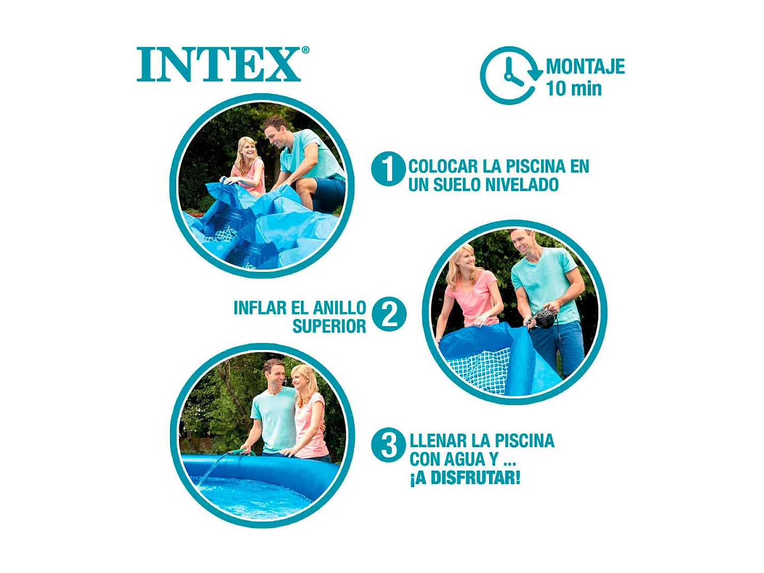 Intex piscina gonfiabile 244 x 61cm famiglia piscina per bambini giardino Intex