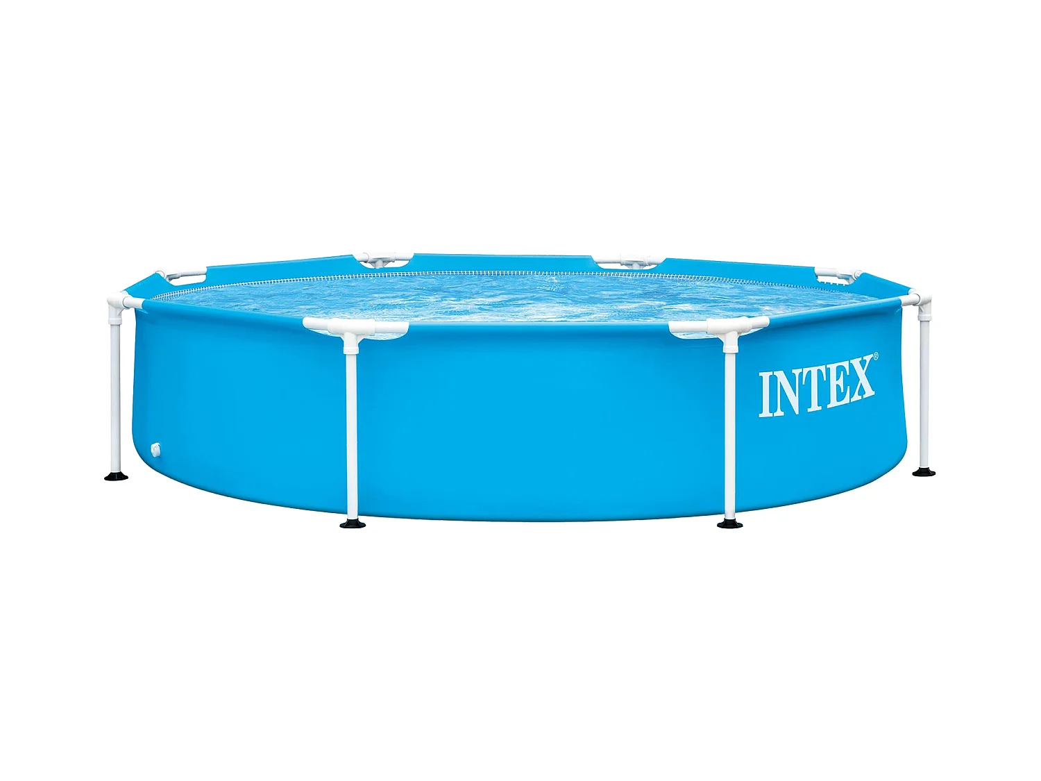 Piscina familiar Intex niños con estructura metálica sobre suelo Intex