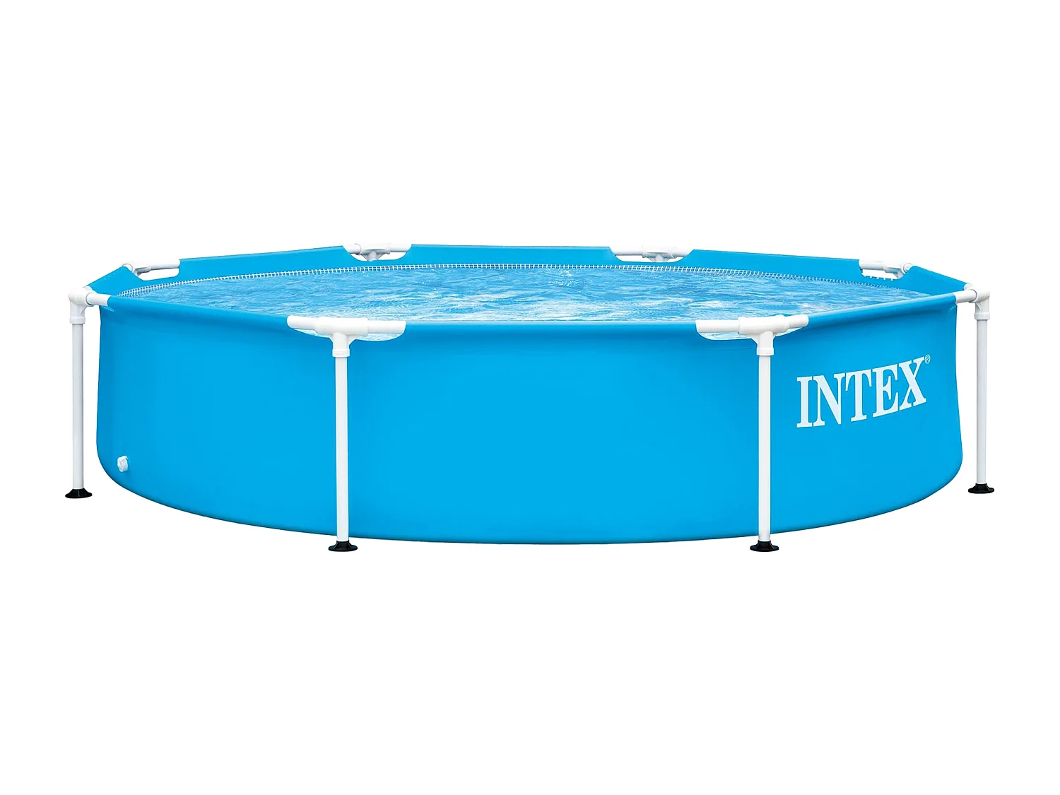 Piscine familiale enfants avec cadre métallique hors sol 244 x 51 cm ronde Intex