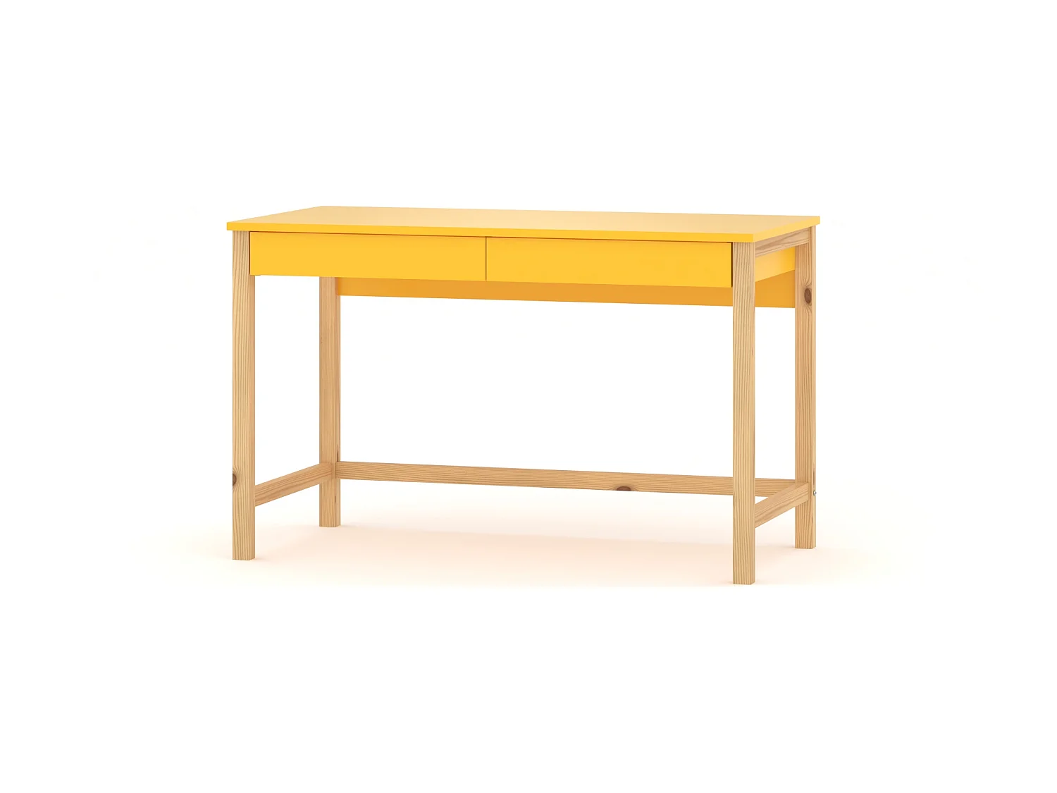 Bureau enfant en pin massif 120x60 jaune