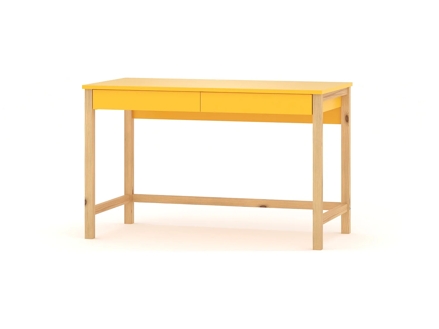 Bureau enfant en pin massif 120x60 jaune