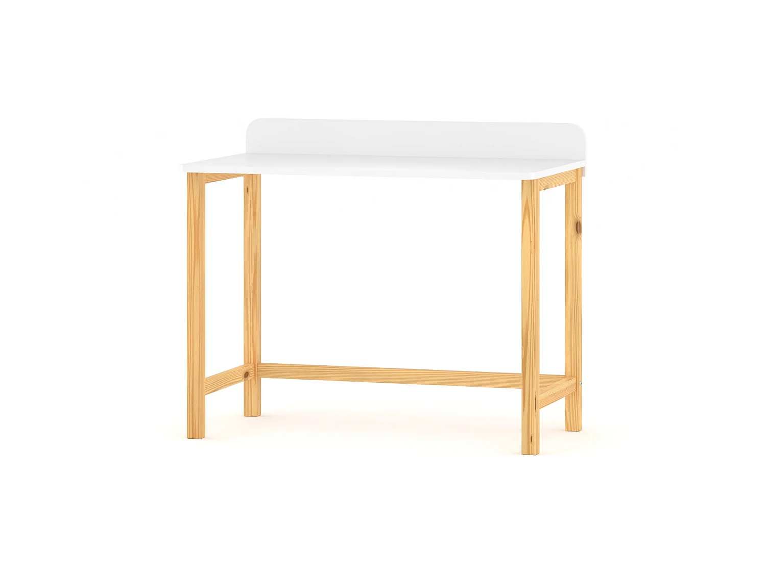 Bureau enfant en pin massif 120x58 blanc