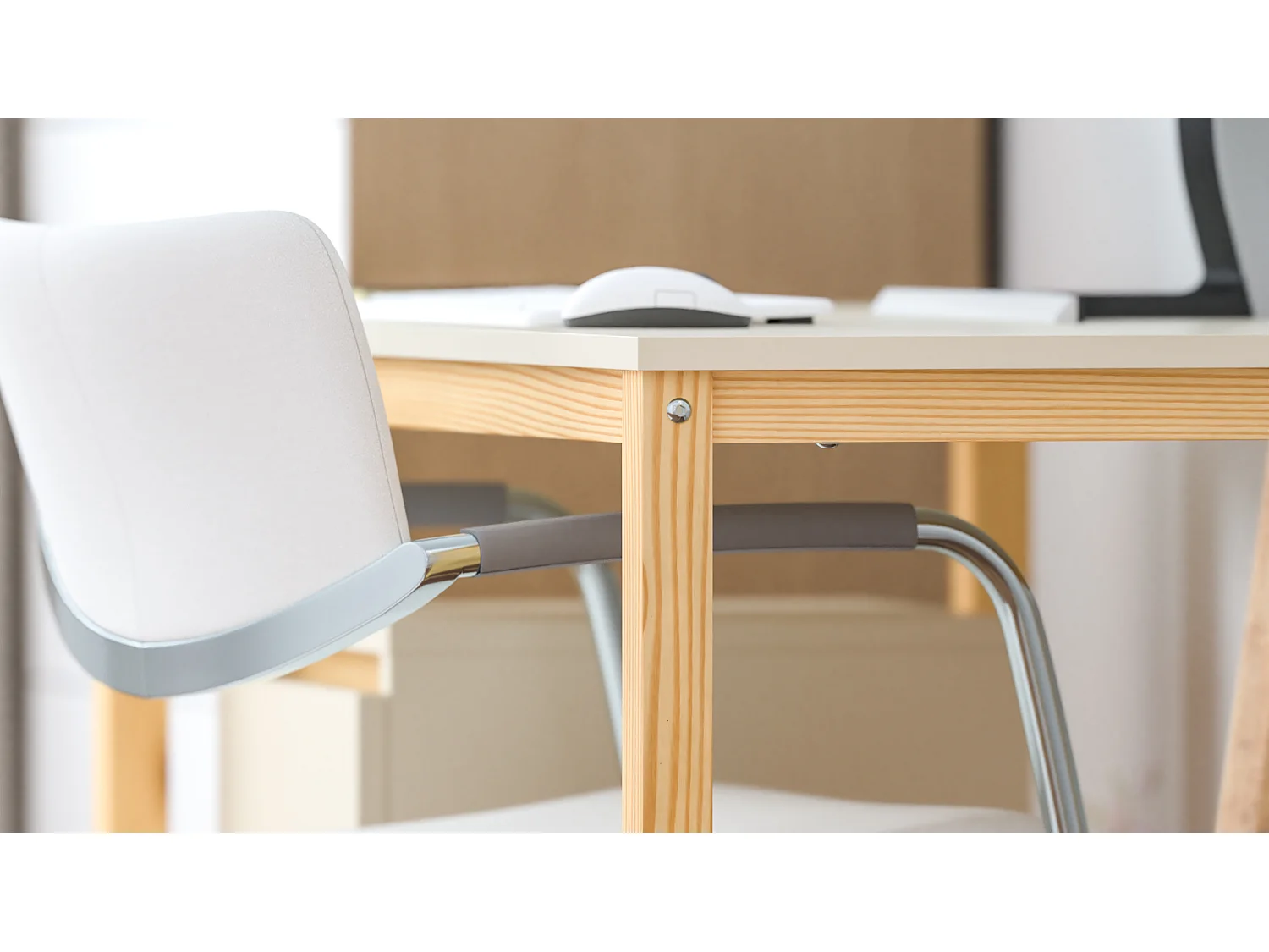 Bureau enfant en pin massif 120x60 beige