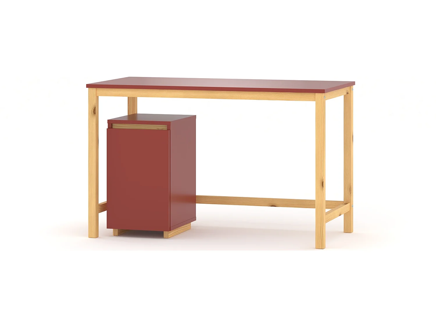 Bureau enfant en pin massif 120x60 rouge