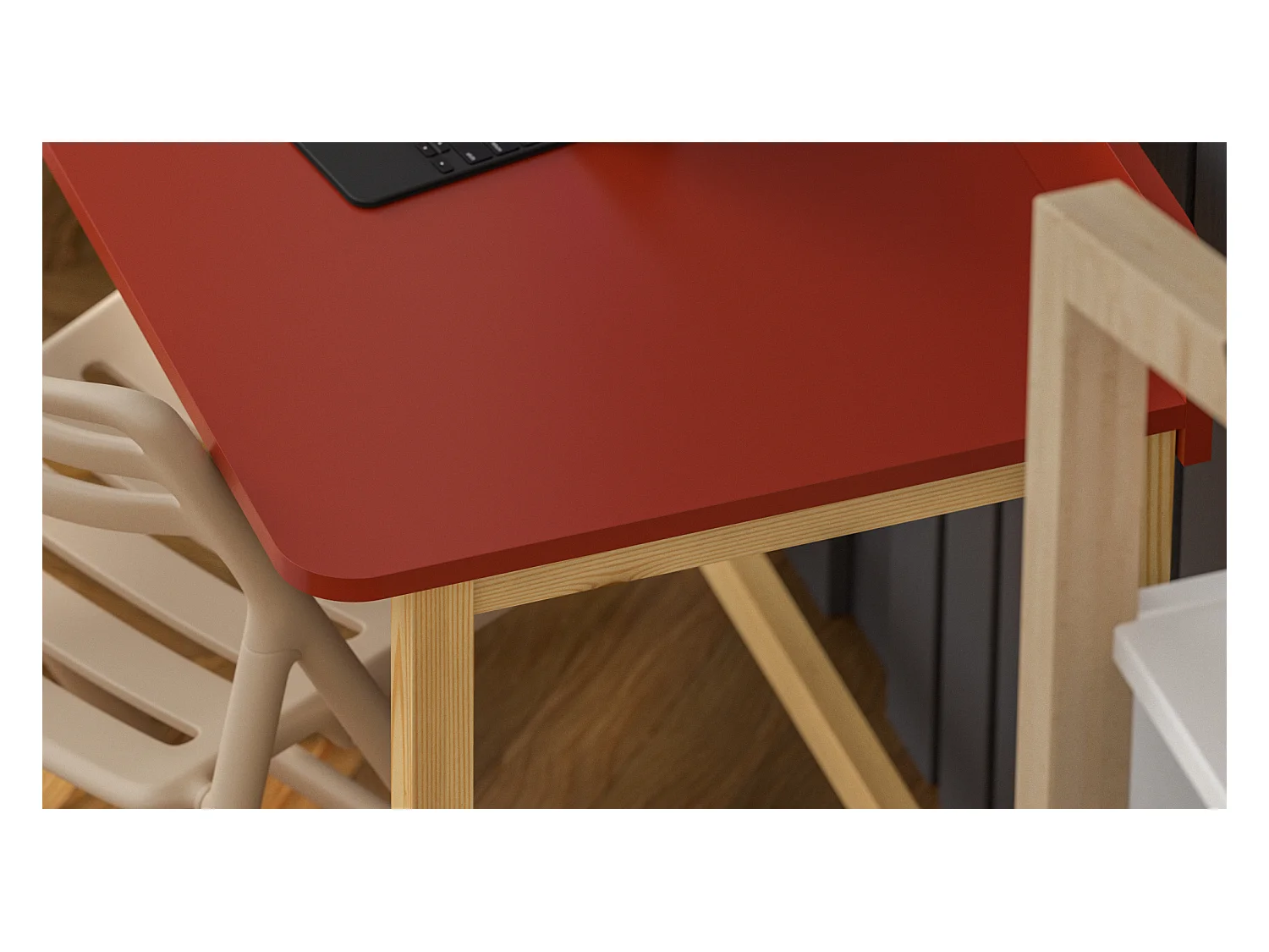 Bureau enfant en pin massif 120x60 bleu