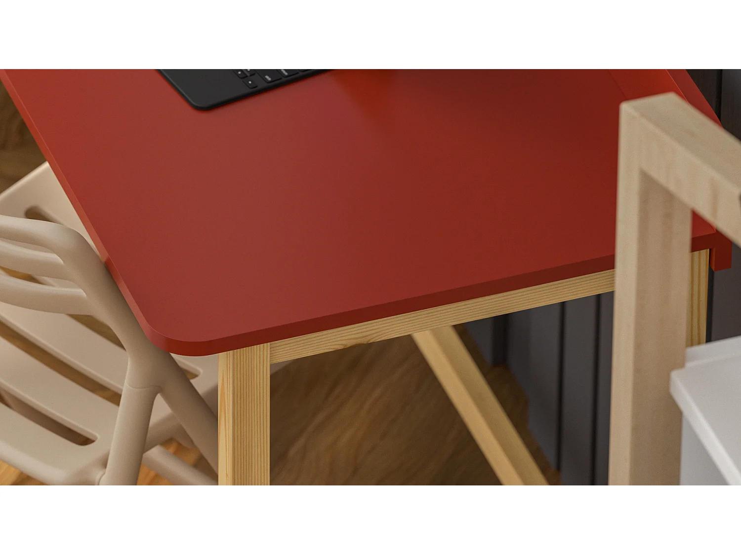 Bureau enfant en pin massif 120x60 bleu