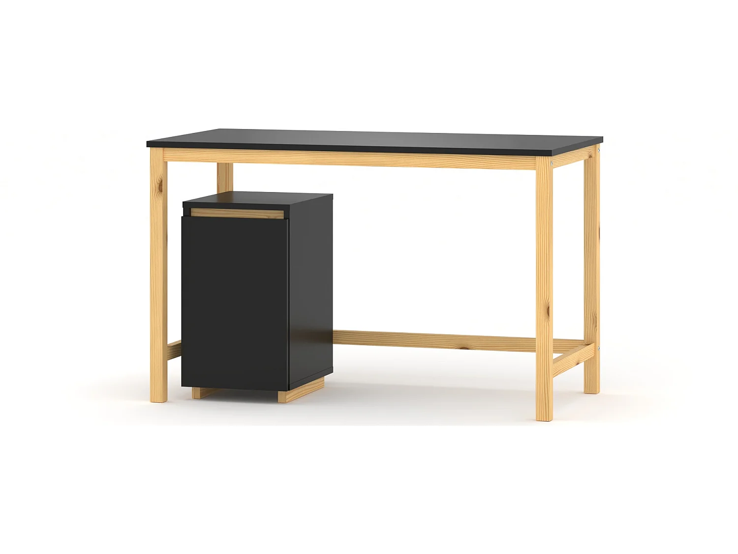 Bureau enfant en pin massif 120x60 noir