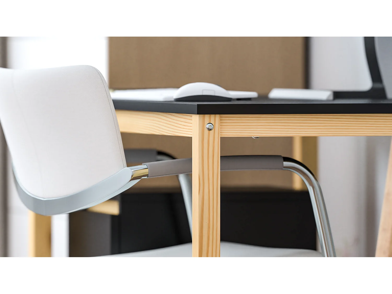 Bureau enfant en pin massif 120x60 noir