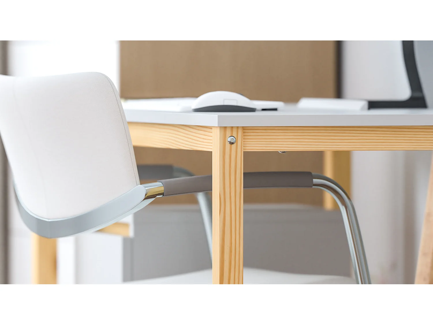 Bureau enfant en pin massif 120x60 gris