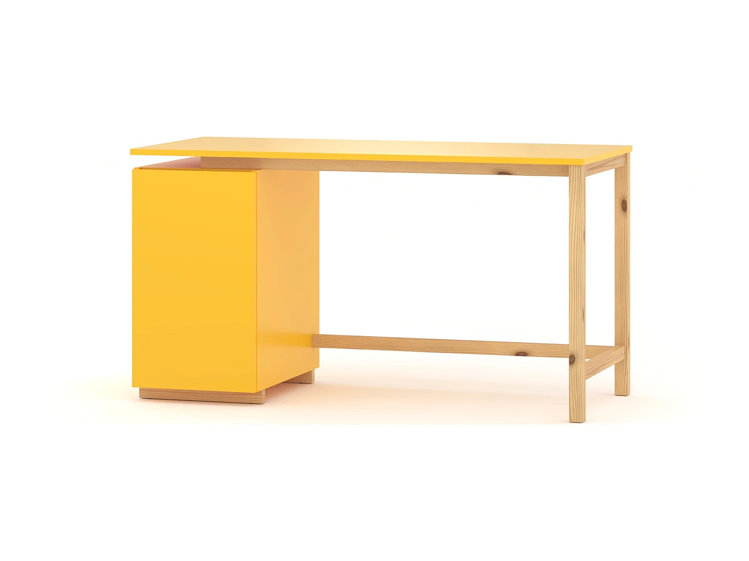 Bureau enfant en pin massif 120x60 jaune