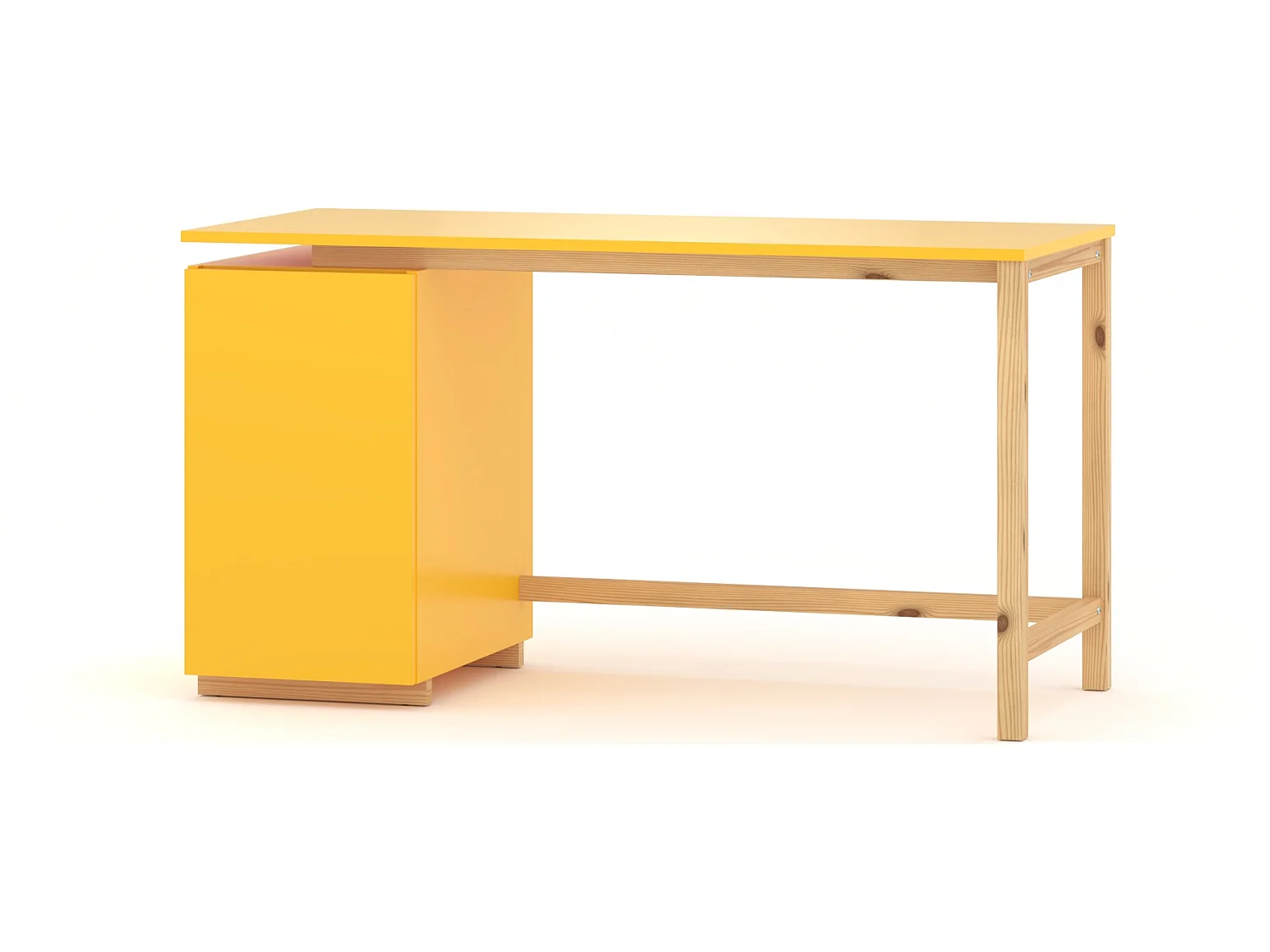 Bureau enfant en pin massif 120x60 jaune
