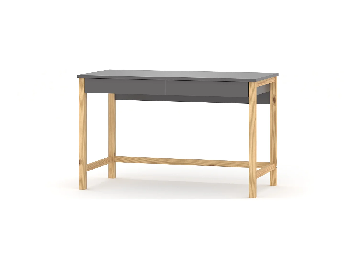 Bureau enfant en pin massif 120x60 gris foncé