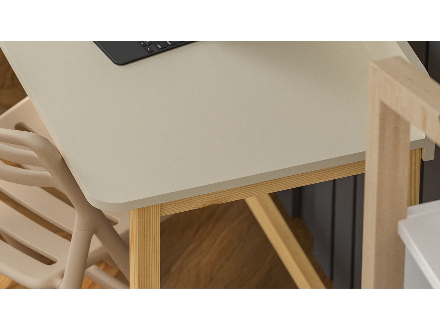 Bureau enfant en pin massif 120x60 blanc