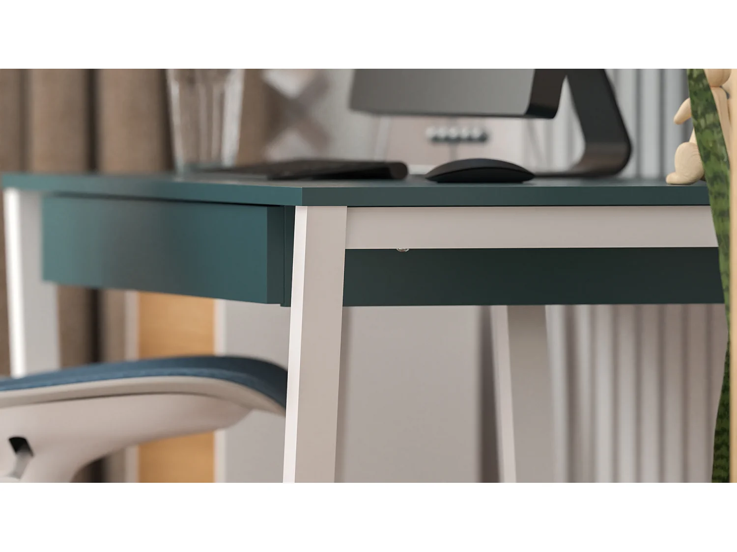 Bureau enfant en pin massif 120x60 blue