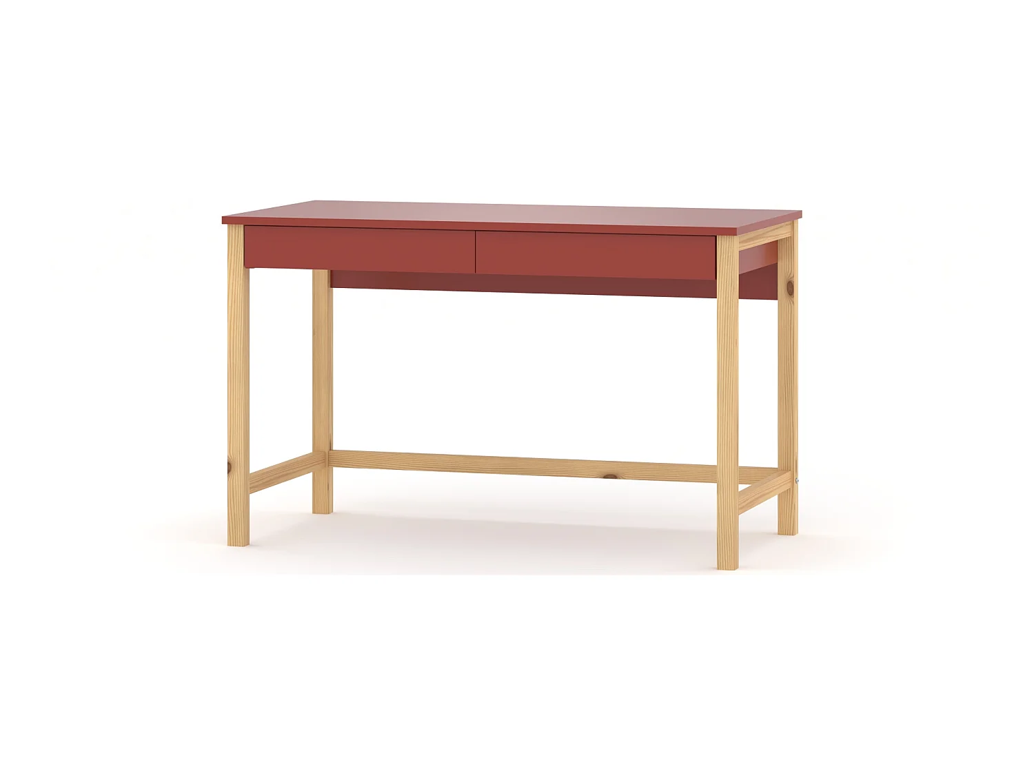 Bureau enfant en pin massif 120x60 rouge