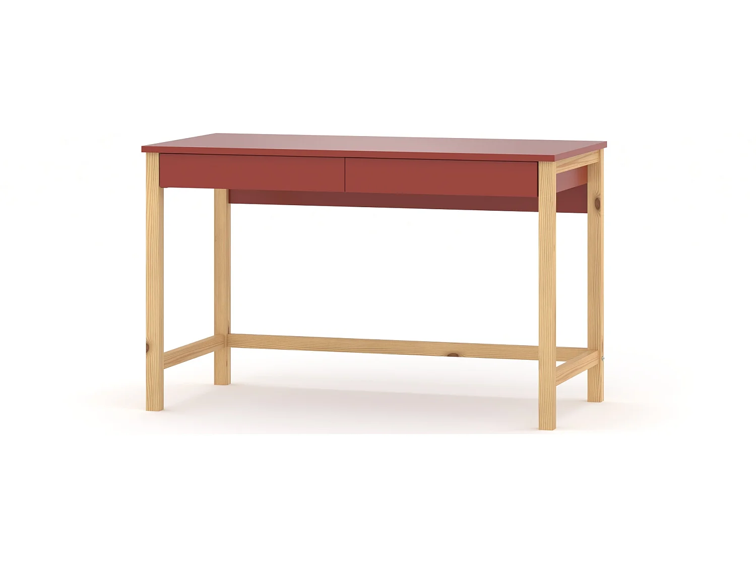 Bureau enfant en pin massif 120x60 rouge