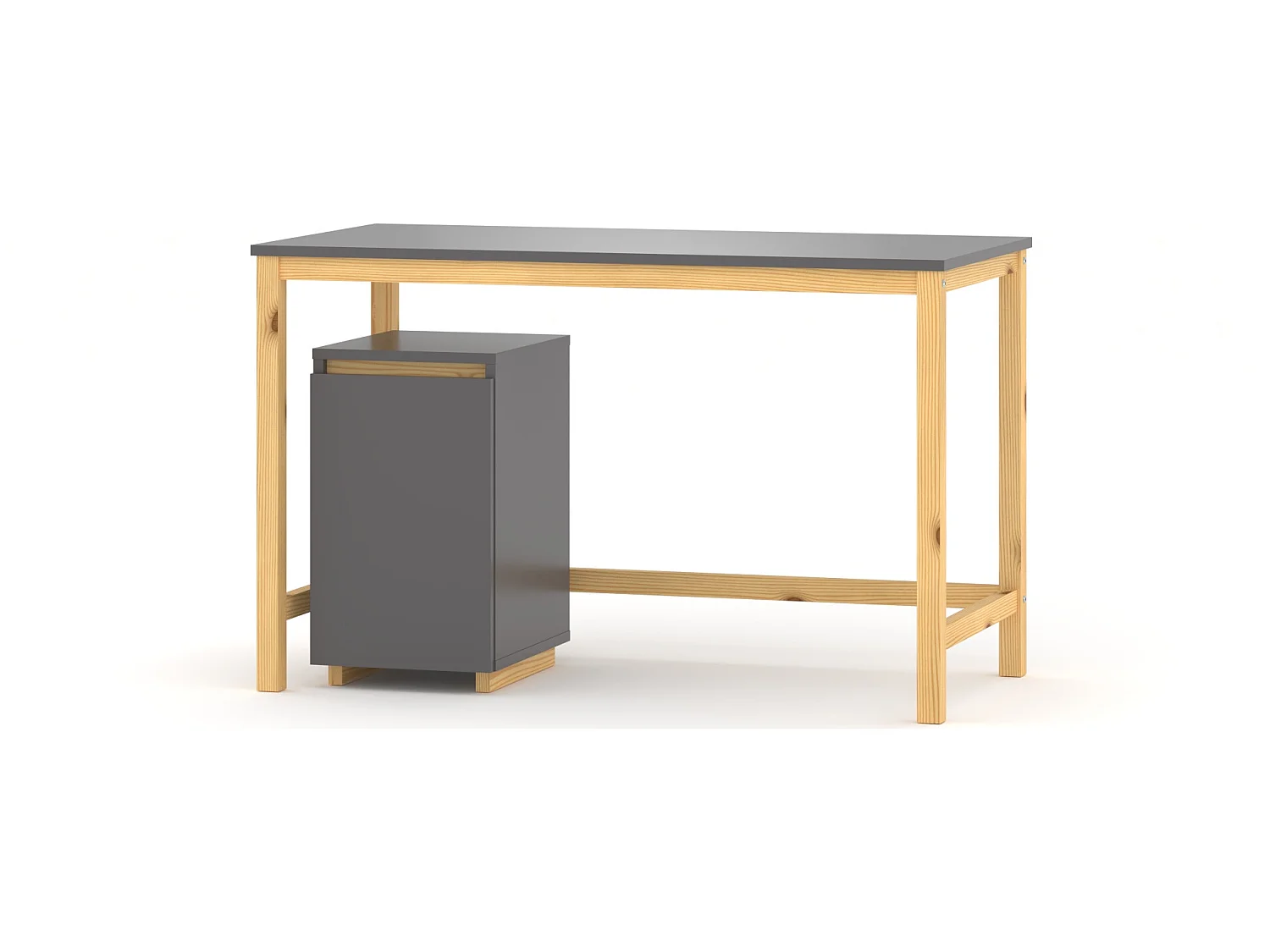 Bureau enfant en pin massif 120x60 gris foncé