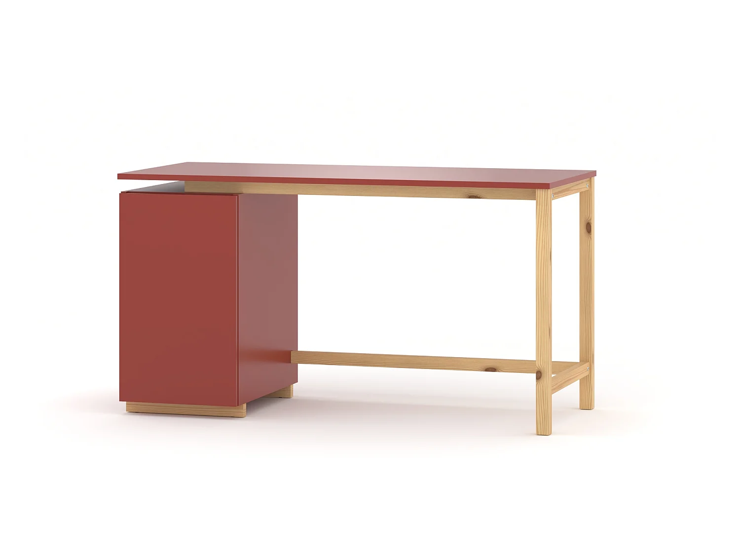 Bureau enfant en pin massif 120x60 rouge