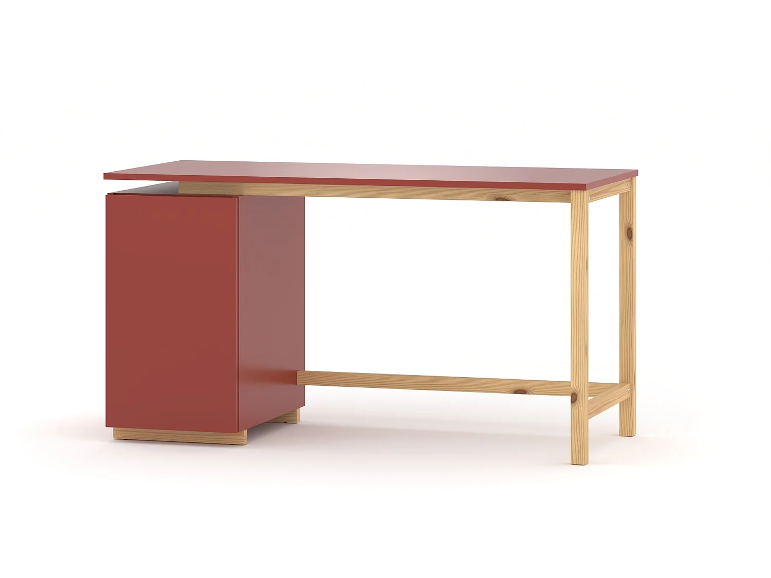 Bureau enfant en pin massif 120x60 rouge