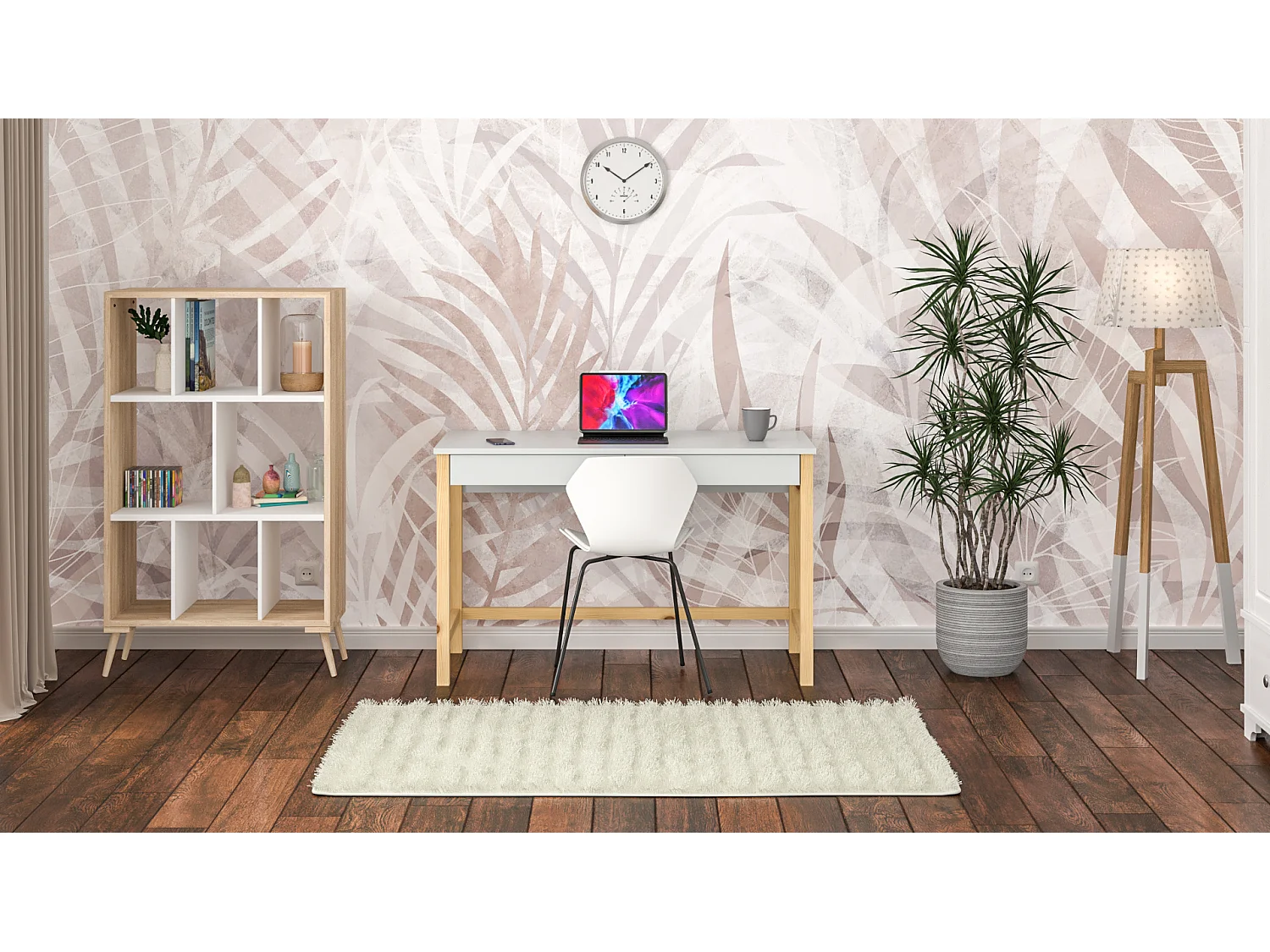 Bureau enfant en pin massif 120x60 gris