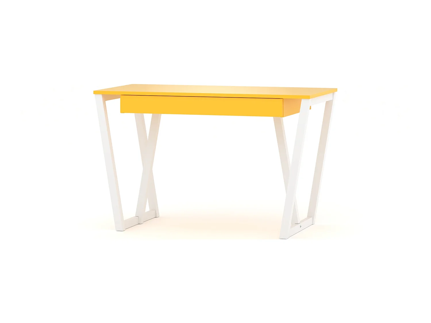 Bureau enfant en pin massif 120x60 jaune