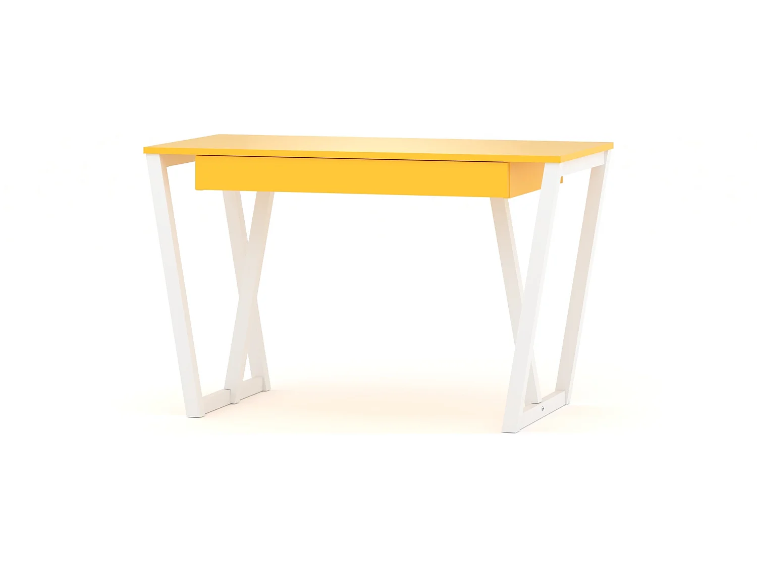 Bureau enfant en pin massif 120x60 jaune