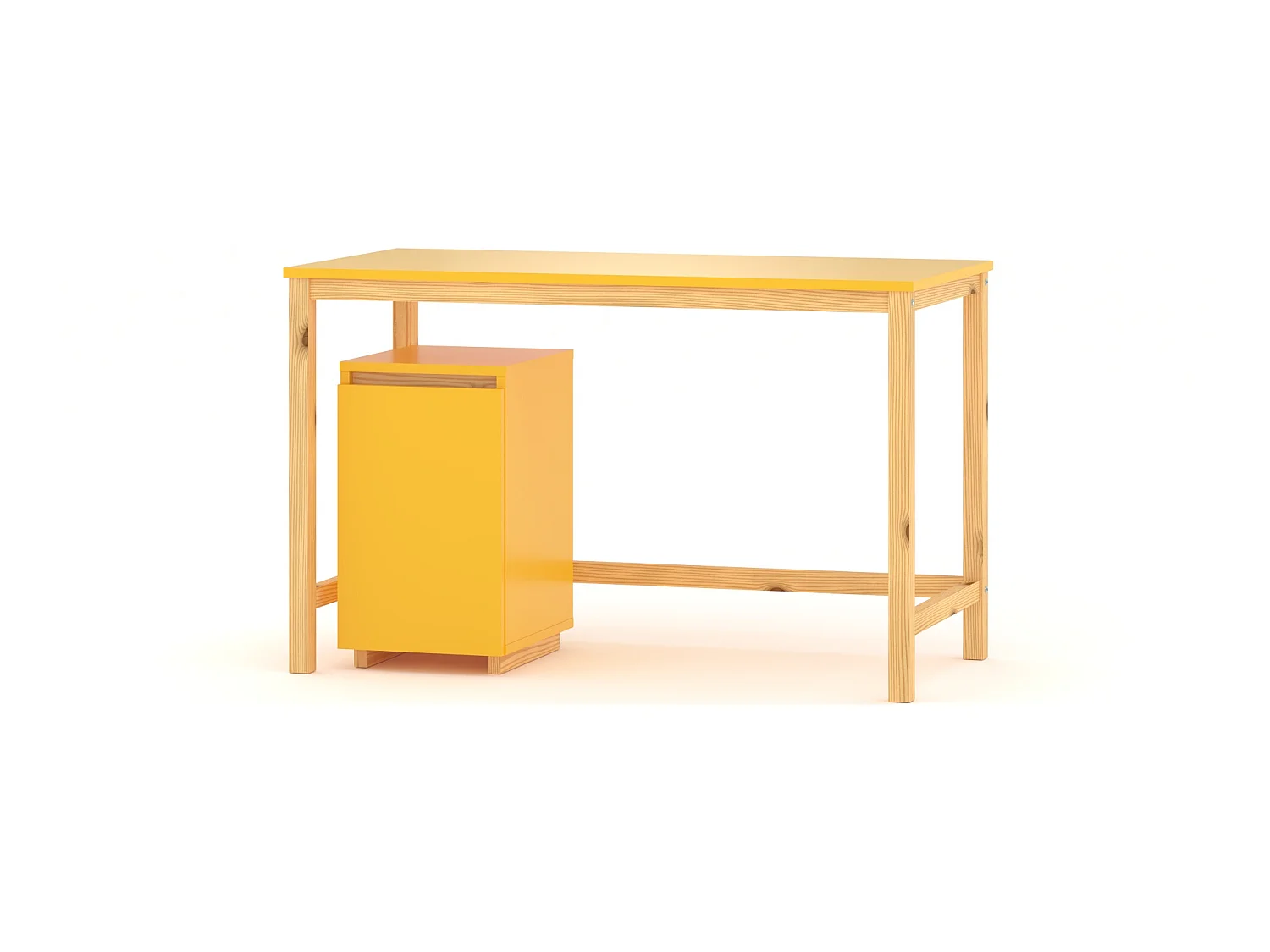Bureau enfant en pin massif 120x60 jaune