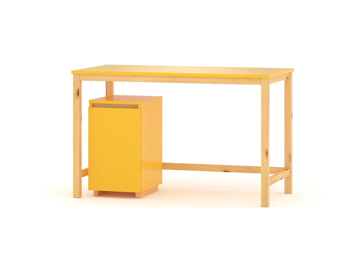 Bureau enfant en pin massif 120x60 jaune