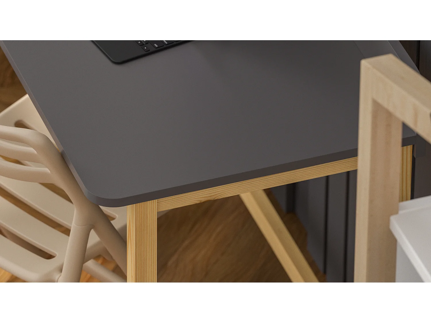 Bureau enfant en pin massif 120x60 noir