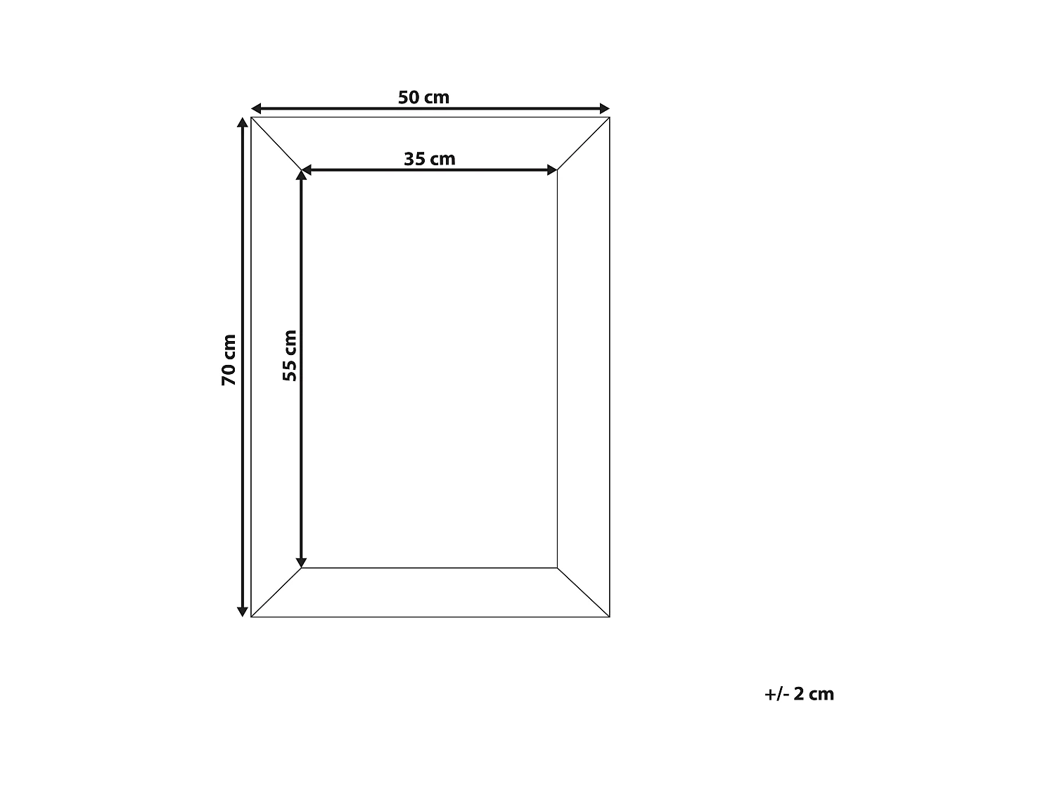 Miroir mural en velours bleu 50 x 70 cm LAUTREC