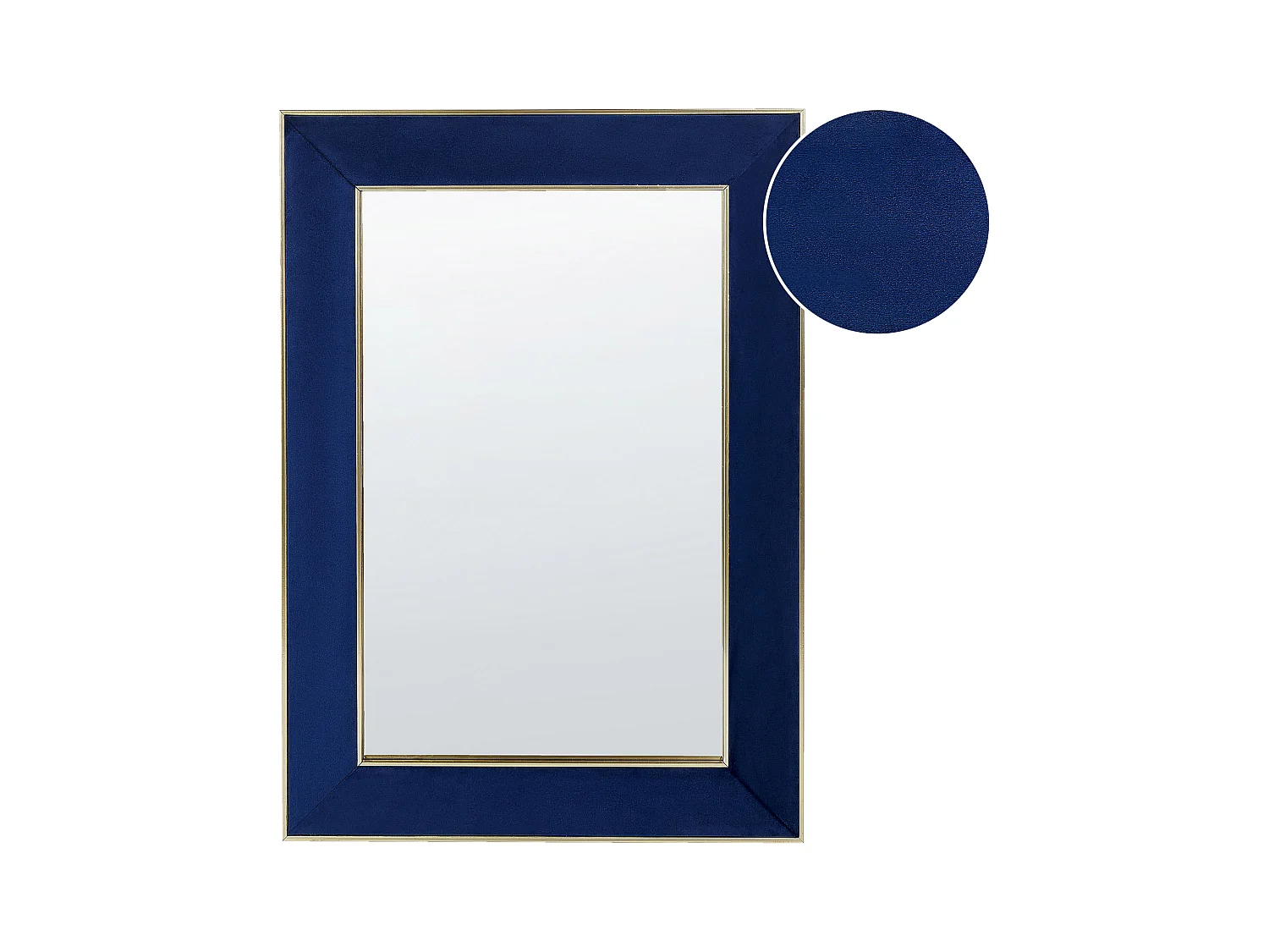 Wandspiegel LAUTREC 50 cm 70 cm Fluweel Marineblauw