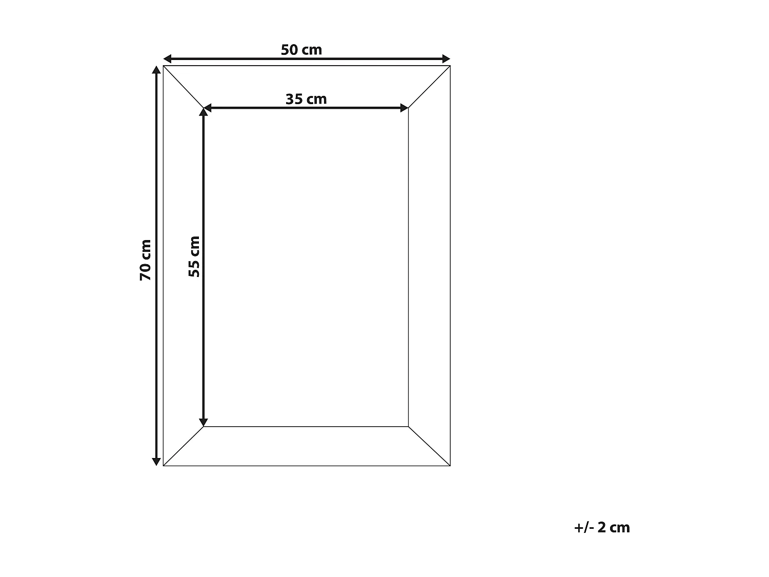 Miroir mural en velours bleu 50 x 70 cm LAUTREC