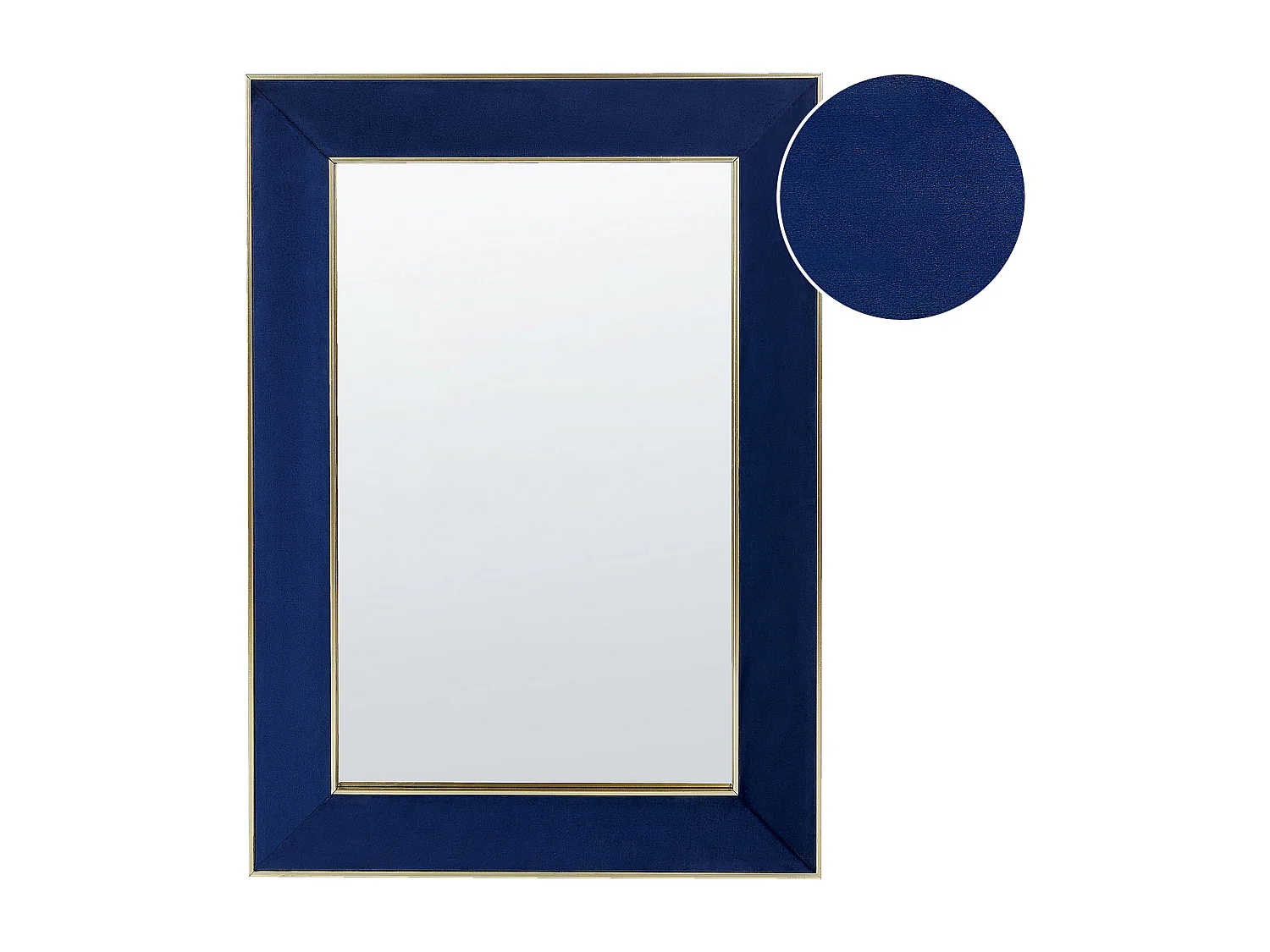 Wandspiegel LAUTREC 50 cm 70 cm Fluweel Marineblauw