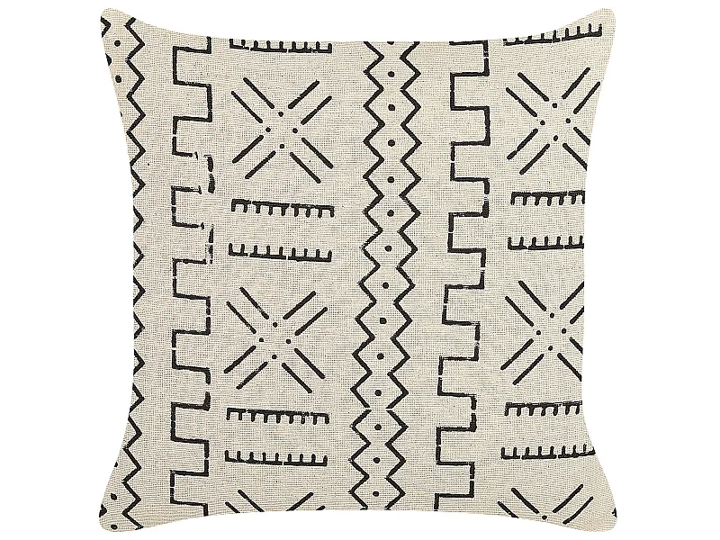 Coussin MYRICA Coton 45 x 45 cm Blanc Motif géométrique