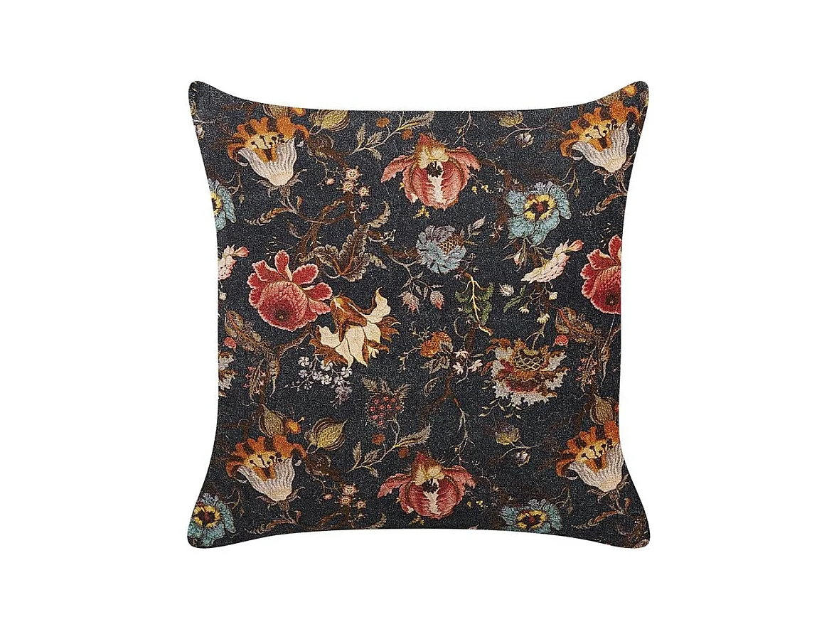 Poduszka dekoracyjna RAMONDA Welur 45 x 45 cm Kolorowy Wzór kwiatowy