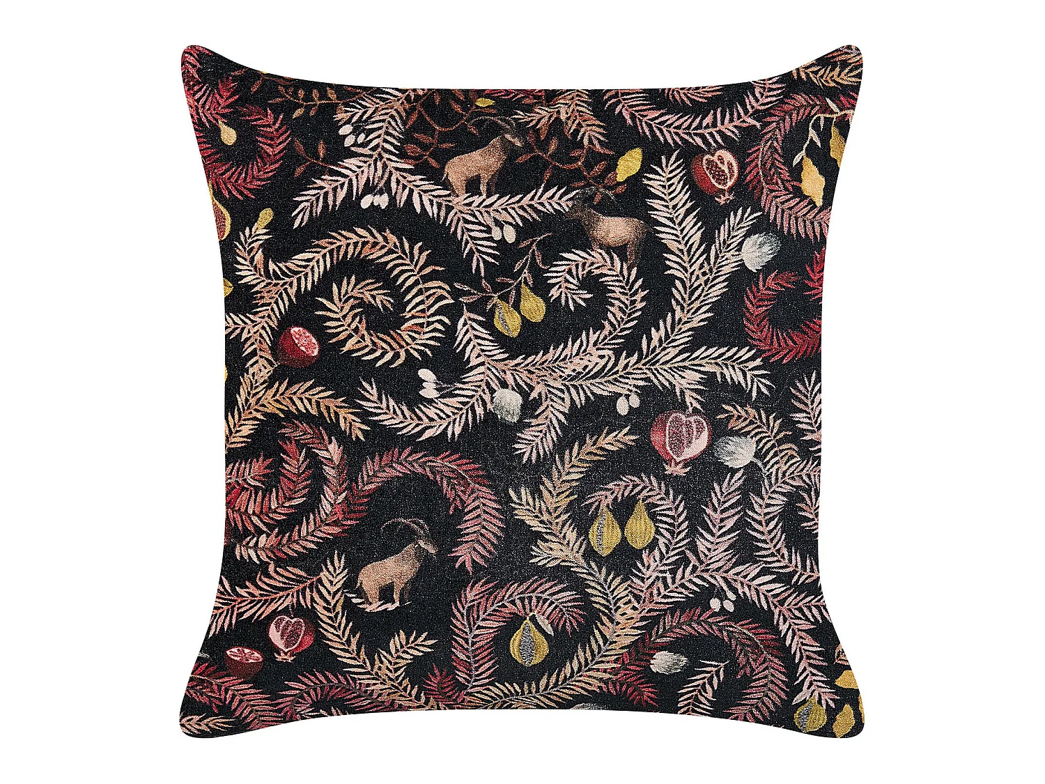 Coussin RICINUS Velours 45 x 45 cm Noir Motif oriental