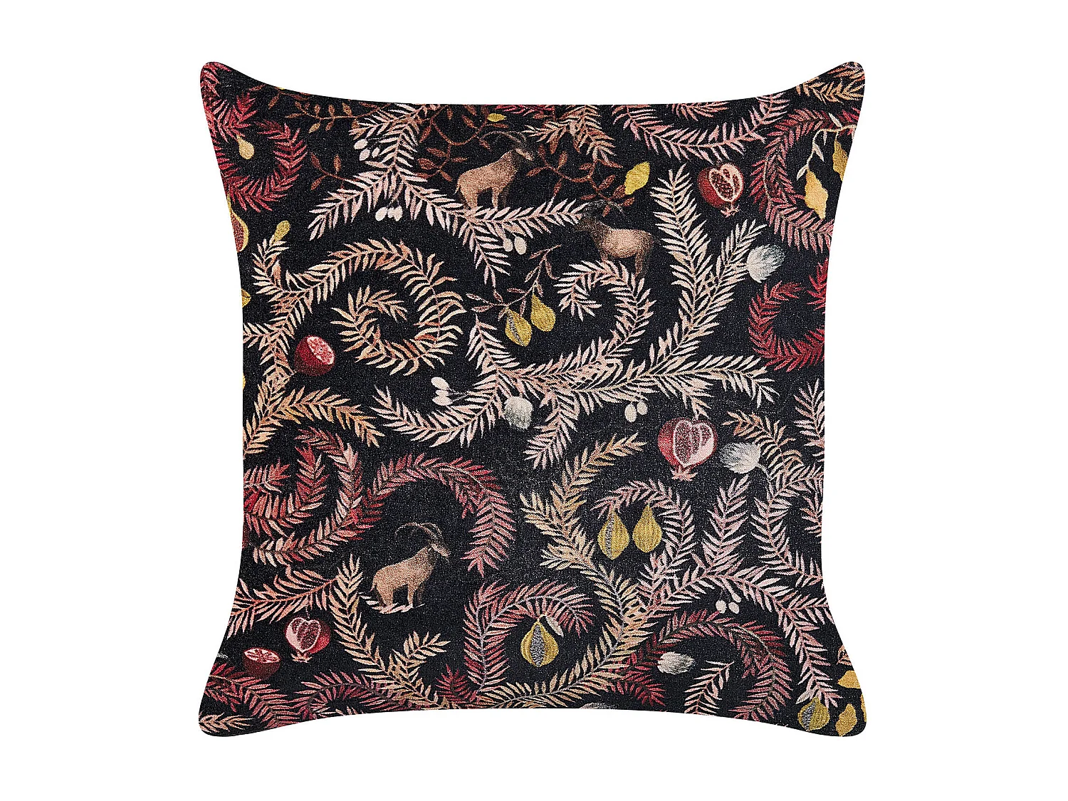 Coussin RICINUS Velours 45 x 45 cm Noir Motif oriental