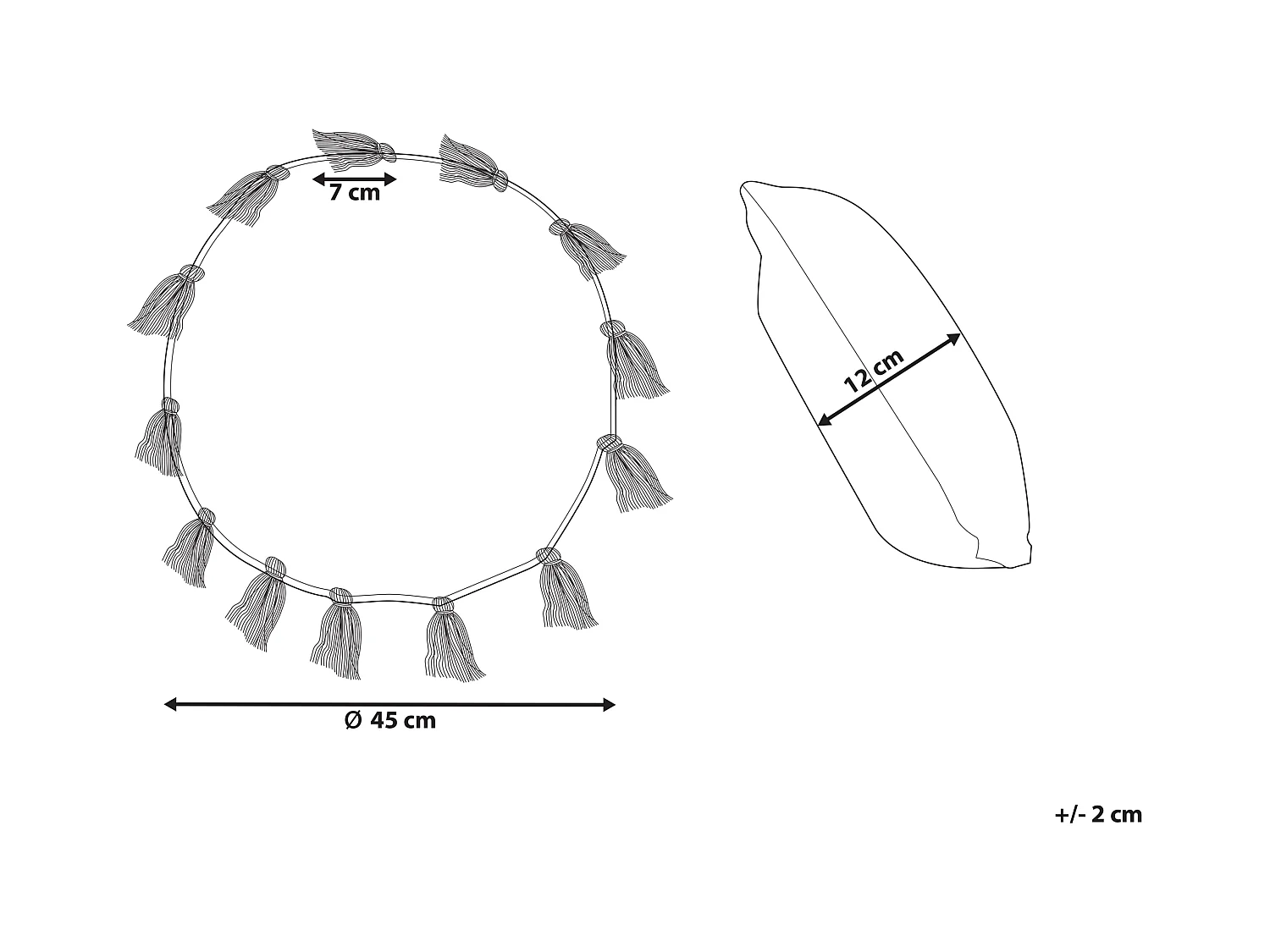 Cuscino decorativo MADIA Cotone 45 x 45 cm Beige chiaro Tinta unita