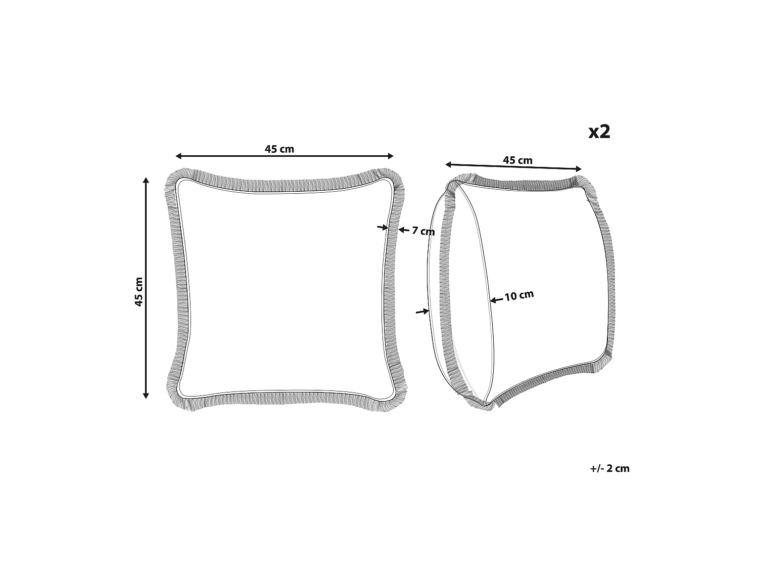 Lot de 2 coussins décoratifs MITELLA Velours 45 x 45 cm Bleu Motif floral