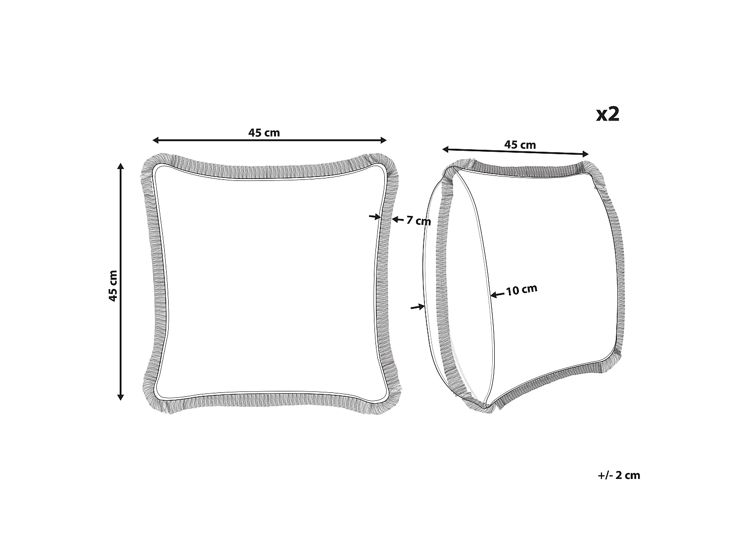 Lot de 2 coussins décoratifs MITELLA Velours 45 x 45 cm Bleu Motif floral