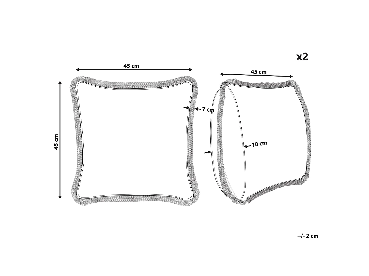 Set van 2 decoratieve kussens MITELLA Fluweel 45 x 45 cm Blauw Bloempatroon