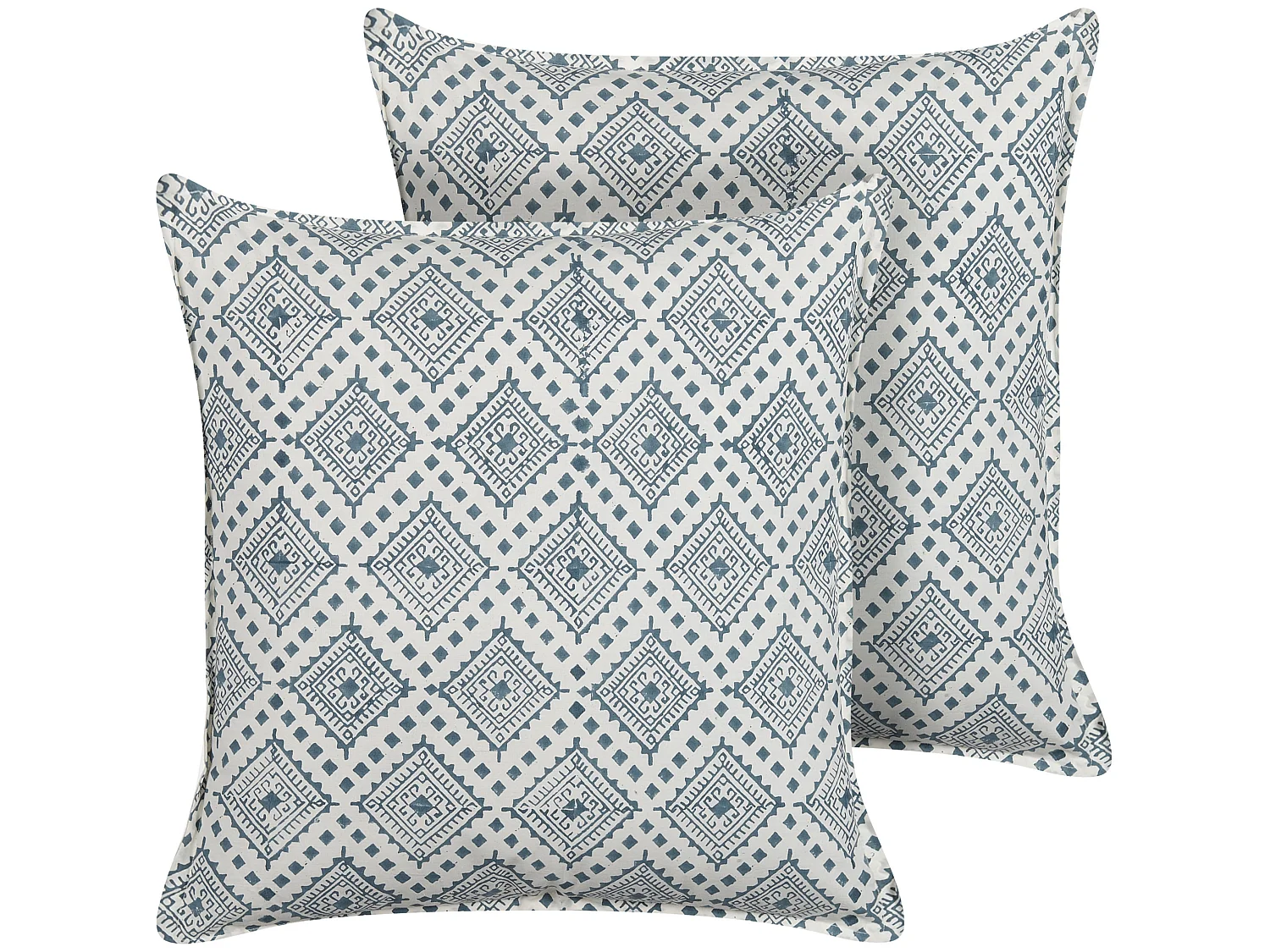 Lot de 2 coussins décoratifs CORDATA Coton 45 x 45 cm Bleu Motif oriental