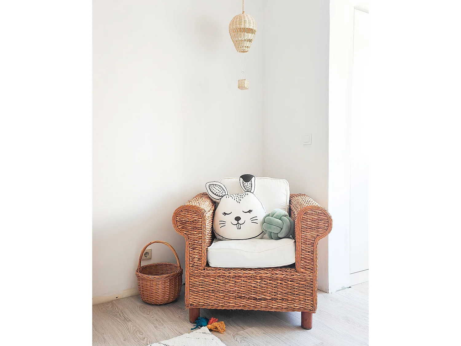 Décoration murale Ballon BEMBA Rotin 60 cm Naturel