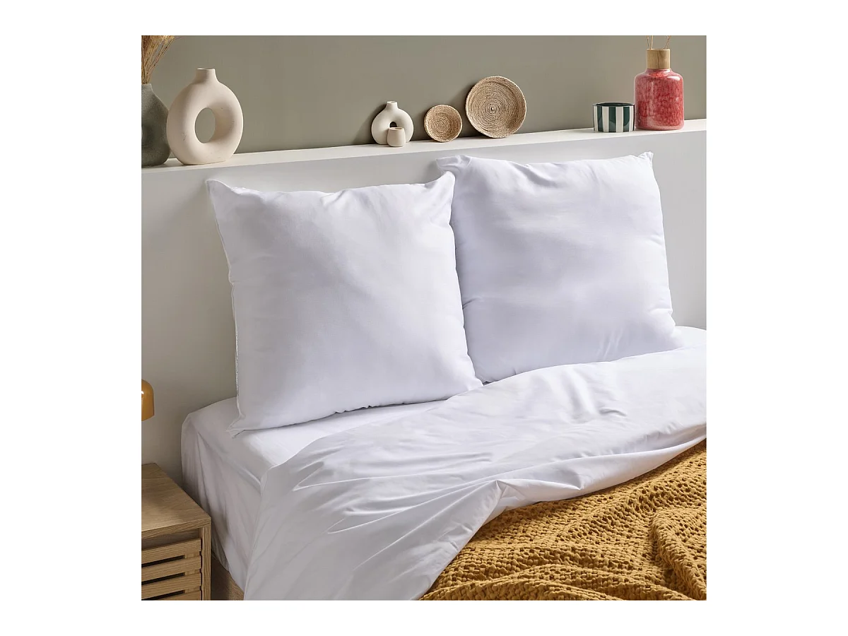 Lot de 2 Oreillers Ferme 60x60cm Anti-acariens