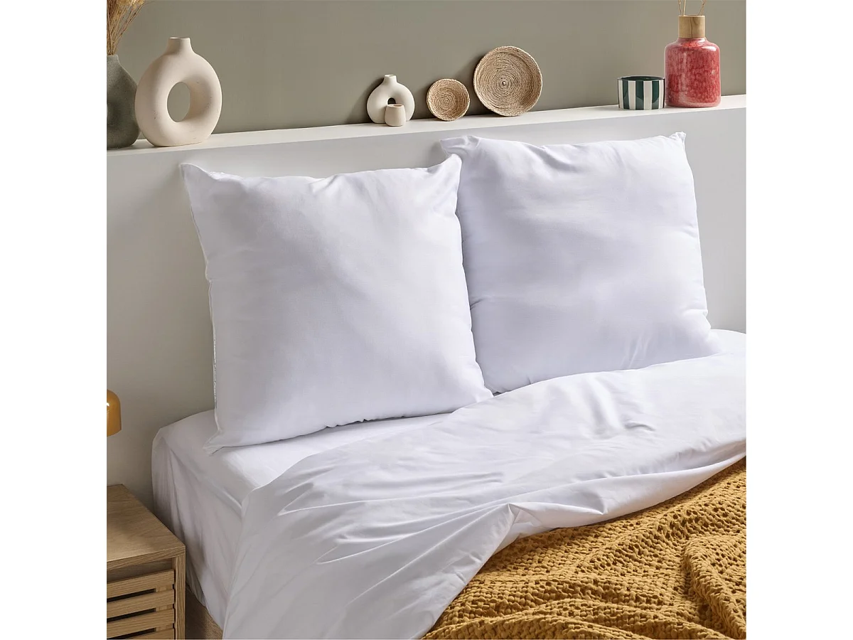 Lot de 2 Oreillers Ferme 60x60cm Anti-acariens