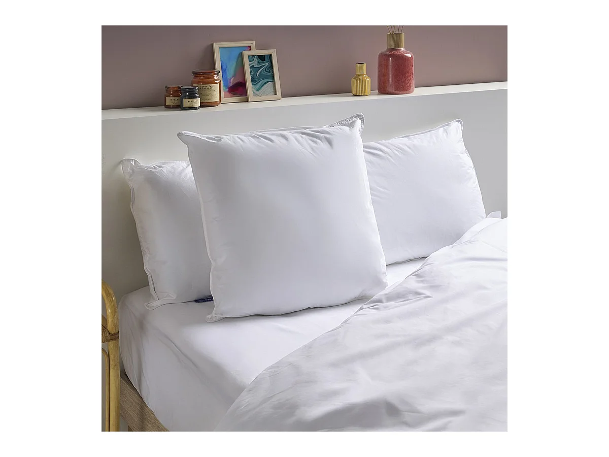 Oreiller Mémoire de forme Mixte Anti-acariens - Confort réglable - 60x60cm